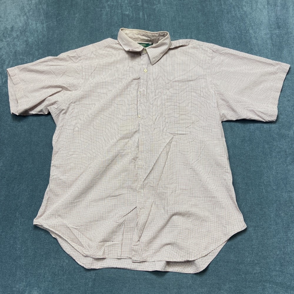 Lauren Ralph Lauren Shirt Mens 17 34x35 Multicolor Cotton Plaid Short Sleeve